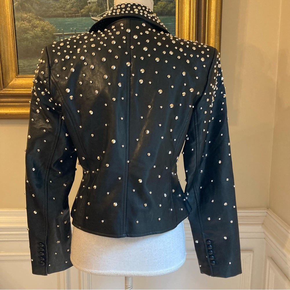 AKIRA Black Studded Faux Leather Jacket NWT - Picture 8 of 9